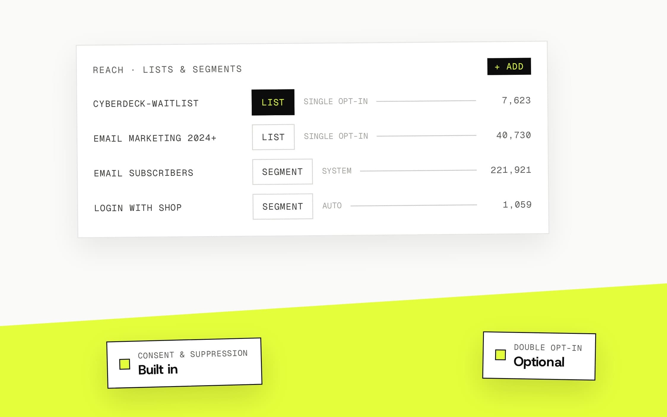 Lists & Segments — Subscriber Management