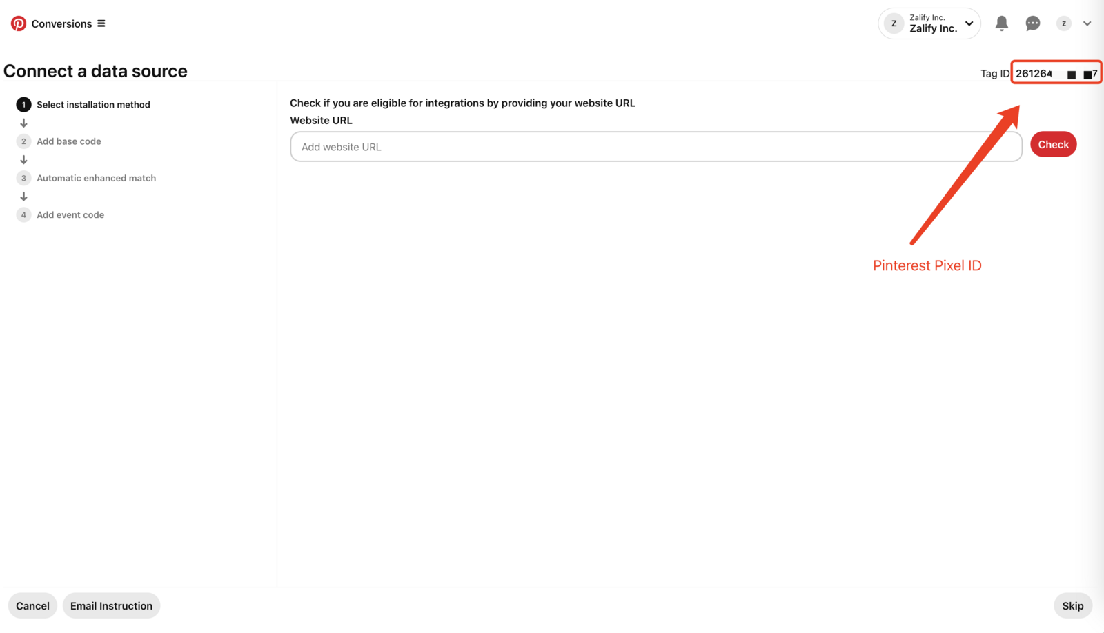 How to find Pinterest Pixel ID (Tag ID)