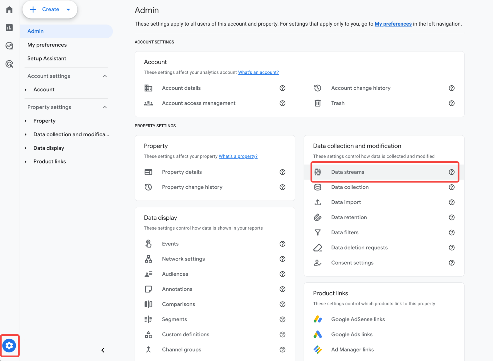 点击 Data Streams（数据流）
